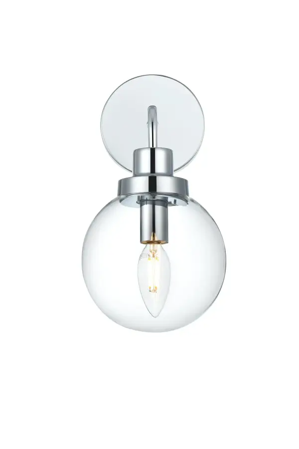 Dimensions
Width: 6"
Height: 12"
Extension: 8"
Wire Length: 8"
Specifications
Assembly Required: Yes
Bulb Included: No
Crystal/Glass Color: Clear
Dimmable: Yes
Dry/Wet/Damp: Damp
ETL: yes
Finish (Color): Chrome and Clear
Fixture Material: Iron and Aluminum and Glass
Hardware Finish: Chrome
Harware Material: Iron
Max/Nominal Watt: 40W
Number of Lights: 1
Product Type: Vanity Lights
Product Warranty: 1 year limited
Socket Type: E12
UL & ULC Standard: No
Voltage: 110V
Wattage/Bulb: 40W
Weight: 2
Wire Included: Yes
Shipment type: Small Parcel