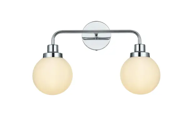 Dimensions
Width: 19"
Height: 12"
Extension: 8"
Wire Length: 8"
Specifications
Assembly Required: Yes
Bulb Included: No
Crystal/Glass Color: Clear
Dimmable: Yes
Dry/Wet/Damp: Damp
ETL: yes
Finish (Color): Chrome and Opal White
Fixture Material: Iron and Aluminum and Glass
Hardware Finish: Chrome
Harware Material: Iron
Max/Nominal Watt: 80W
Number of Lights: 2
Product Type: Vanity Lights
Product Warranty: 1 year limited
Socket Type: E12
UL & ULC Standard: No
Voltage: 110V
Wattage/Bulb: 40W
Weight: 3
Wire Included: Yes
Shipment type: Small Parcel