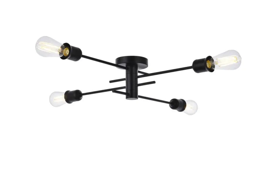 Xavier 4-Light Flush Mount in Black