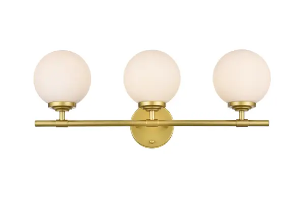 Installation Manual
Specification Sheet
Dimensions
Length: 6.9"
Width: 24"
Height: 10"
Extension: 7"
Wire Length: 8"
Depth: 7"
Specifications
Assembly Required: Yes
Bulb Included: No
#N/A
Dimmable: Yes
Distressed Finish: No
Dry/Wet/Damp: Damp
ETL: yes
Finish (Color): Brass and Frosted White
Fixture Material: Iron and Glass
Hardware Finish: Brass
Harware Material: Iron
Max/Nominal Watt: 120W
Number of Lights: 3
Product Type: Vanity Lights
Product Warranty: 1 year limited
Socket Type: E12
Voltage: 110V
Wattage/Bulb: 40W
Weight: 4
Wire Included: Yes
Shipment type: Small Parcel
US Shipping Cost: $14.00