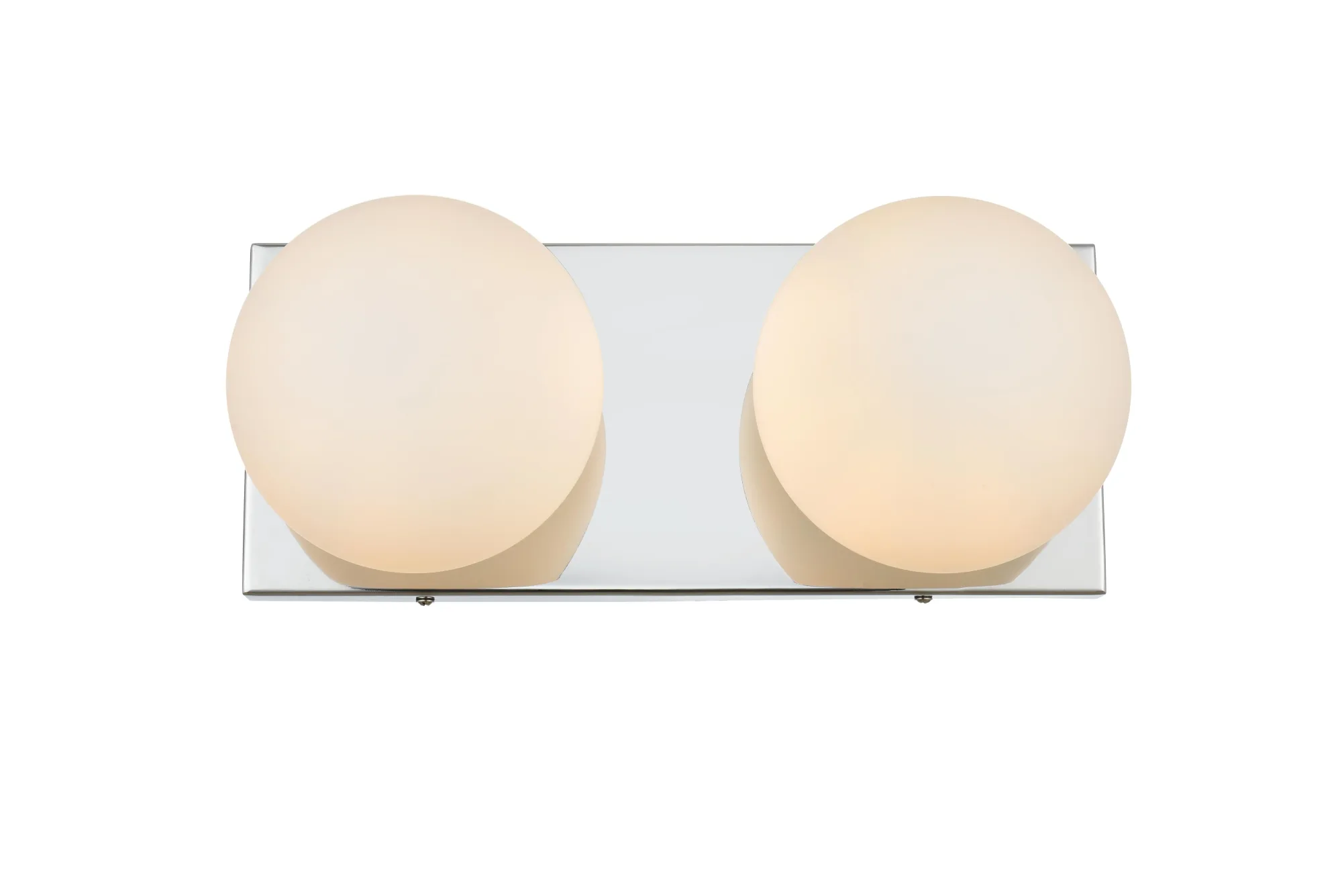Jaylin Two Light Bath Sconce in Chrome and frosted white