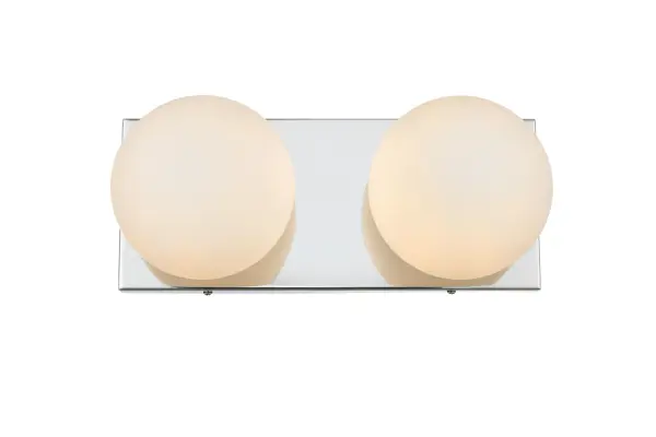 Jaylin Two Light Bath Sconce in Chrome and Frosted White - Image 1