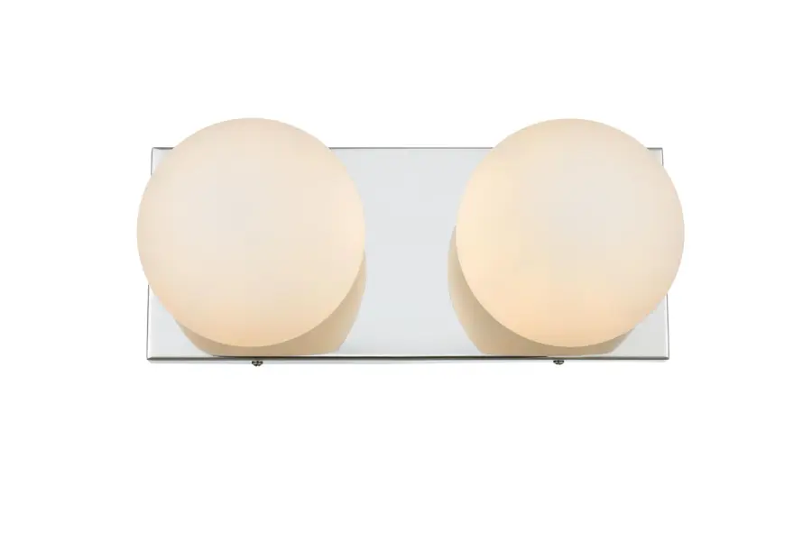 Jaylin Two Light Bath Sconce in Chrome and Frosted White - Image 1
