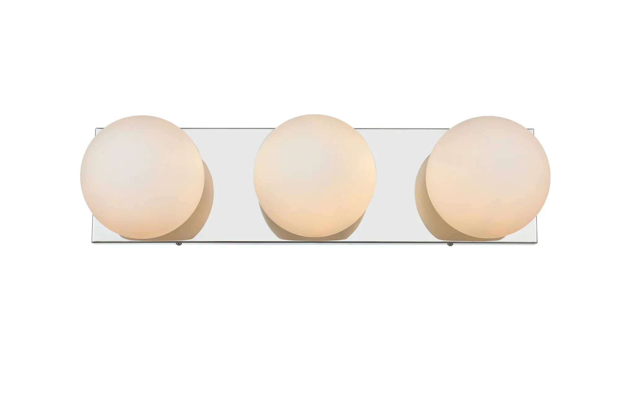 Jaylin Three Light Bath Sconce in Chrome and frosted white
