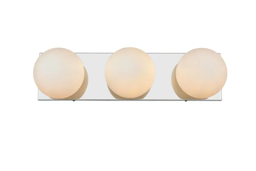 Jaylin 3-Light Bath Sconce in Chrome with Frosted White Glass - Image 1