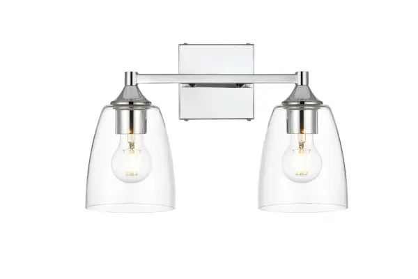 Installation Manual
Specification Sheet
Dimensions
Length: 7.2"
Width: 15"
Height: 10"
Extension: 7"
Wire Length: 8"
Depth: 7"
Specifications
Assembly Required: Yes
Bulb Included: No
#N/A
Dimmable: Yes
Distressed Finish: No
Dry/Wet/Damp: Damp
ETL: yes
Finish (Color): Chrome and Clear
Fixture Material: Iron and Glass
Hardware Finish: Chrome
Harware Material: Iron
Max/Nominal Watt: 80W
Number of Lights: 2
Product Type: Vanity Lights
Product Warranty: 1 year limited
Socket Type: E26
Voltage: 110V
Wattage/Bulb: 40W
Weight: 4
Wire Included: Yes
Shipment type: Small Parcel
US Shipping Cost: $13.00