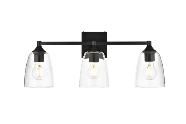 Installation Manual
Specification Sheet
Dimensions
Length: 7.2"
Width: 24"
Height: 10"
Extension: 7"
Wire Length: 8"
Depth: 7"
Specifications
Assembly Required: Yes
Bulb Included: No
#N/A
Dimmable: Yes
Distressed Finish: No
Dry/Wet/Damp: Damp
ETL: yes
Finish (Color): Black and Clear
Fixture Material: Iron and Glass
Hardware Finish: Black
Harware Material: Iron
Max/Nominal Watt: 120W
Number of Lights: 3
Product Type: Vanity Lights
Product Warranty: 1 year limited
Socket Type: E26
Voltage: 110V
Wattage/Bulb: 40W
Weight: 5
Wire Included: Yes
Shipment type: Small Parcel
US Shipping Cost: $13.00