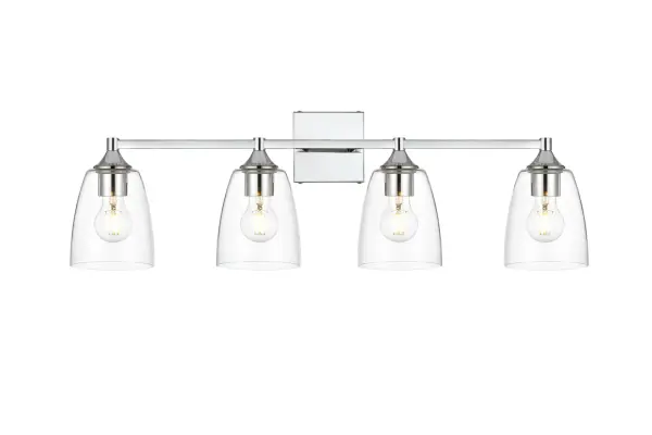 Installation Manual
Specification Sheet
Dimensions
Length: 7.2"
Width: 32"
Height: 10"
Extension: 7"
Wire Length: 8"
Depth: 7"
Specifications
Assembly Required: Yes
Bulb Included: No
#N/A
Dimmable: Yes
Distressed Finish: No
Dry/Wet/Damp: Damp
ETL: yes
Finish (Color): Chrome and Clear
Fixture Material: Iron and Glass
Hardware Finish: Chrome
Harware Material: Iron
Max/Nominal Watt: 160W
Number of Lights: 4
Product Type: Vanity Lights
Product Warranty: 1 year limited
Socket Type: E26
Voltage: 110V
Wattage/Bulb: 40W
Weight: 6
Wire Included: Yes
Shipment type: Small Parcel
US Shipping Cost: $15.00