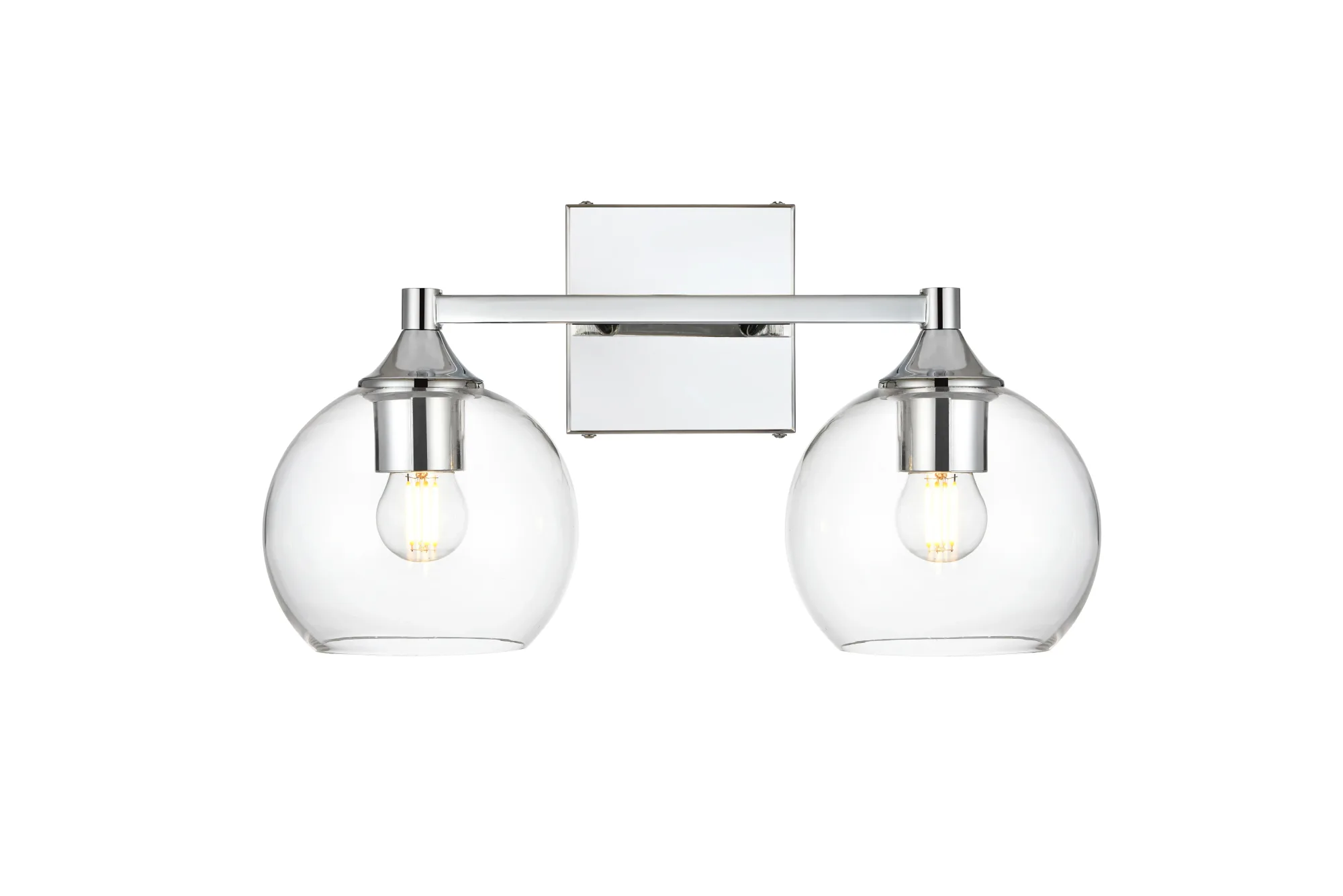 Foster Two Light Bath Sconce in Chrome and Clear