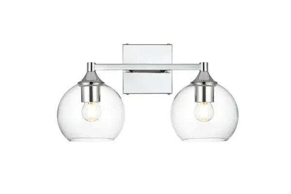 Foster Two Light Bath Sconce in Chrome and Clear - Image 1
