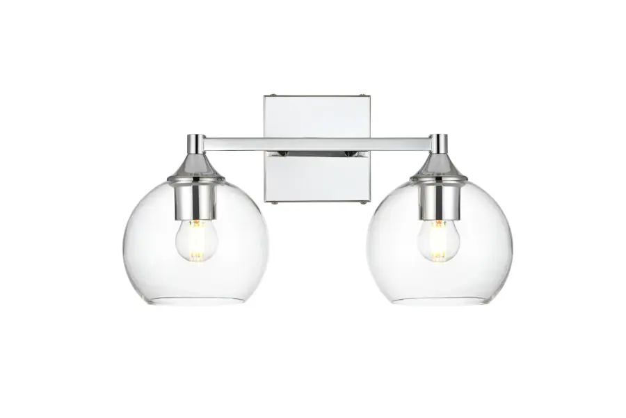 Foster Two Light Bath Sconce in Chrome and Clear - Image 1