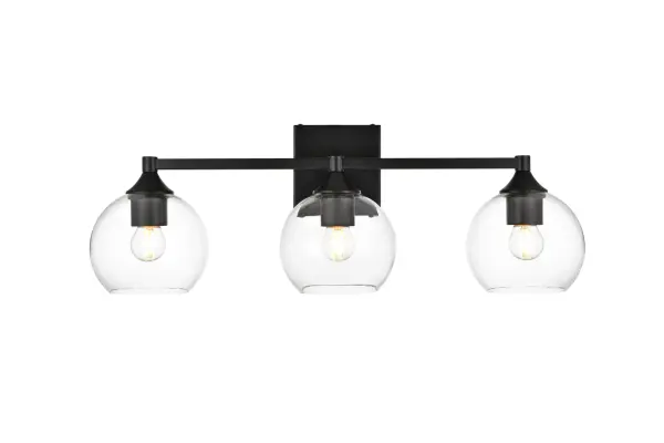 Specification Sheet
Dimensions
Length: 7.6"
Width: 25"
Height: 9"
Extension: 8"
Wire Length: 8"
Depth: 8"
Specifications
Assembly Required: Yes
Bulb Included: No
#N/A
Dimmable: Yes
Distressed Finish: No
Dry/Wet/Damp: Damp
ETL: yes
Finish (Color): Black and Clear
Fixture Material: Iron and Glass
Hardware Finish: Black
Harware Material: Iron
Max/Nominal Watt: 120W
Number of Lights: 3
Product Type: Vanity Lights
Product Warranty: 1 year limited
Socket Type: E26
Voltage: 110V
Wattage/Bulb: 40W
Weight: 4
Wire Included: Yes
Shipment type: Small Parcel
US Shipping Cost: $13.00