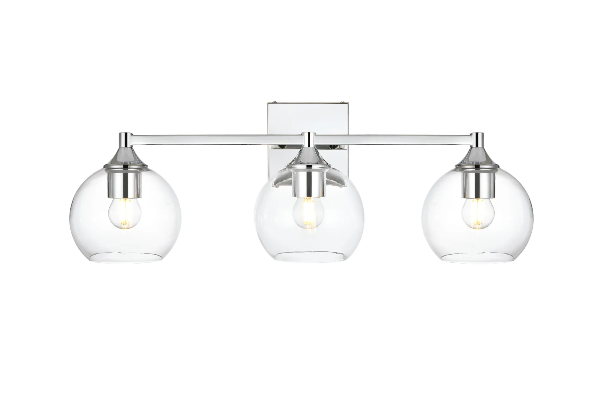 Foster Three Light Bath Sconce in Chrome and Clear