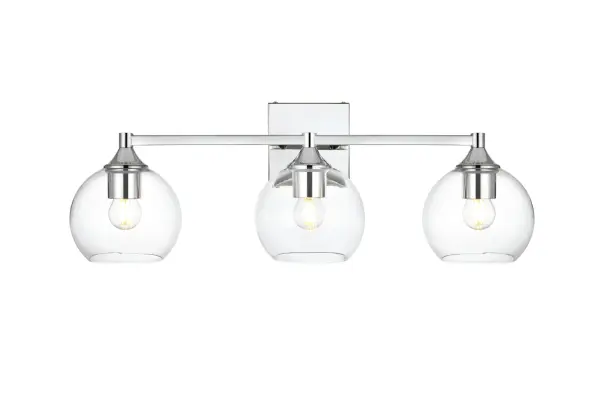 Foster 3-Light Bath Sconce in Chrome with Clear Glass - Image 1
