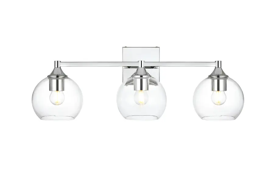 Foster 3-Light Bath Sconce in Chrome with Clear Glass - Image 1