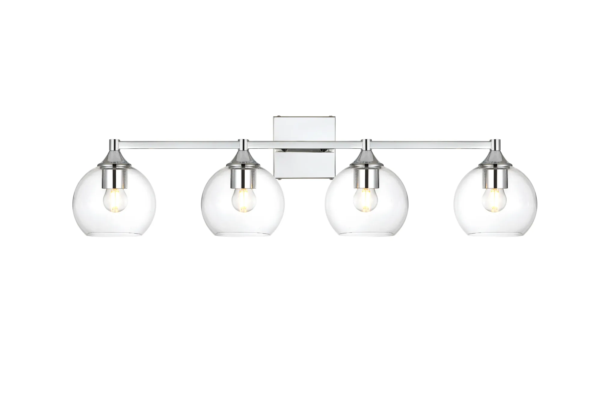 Foster Four Light Bath Sconce in Chrome and Clear