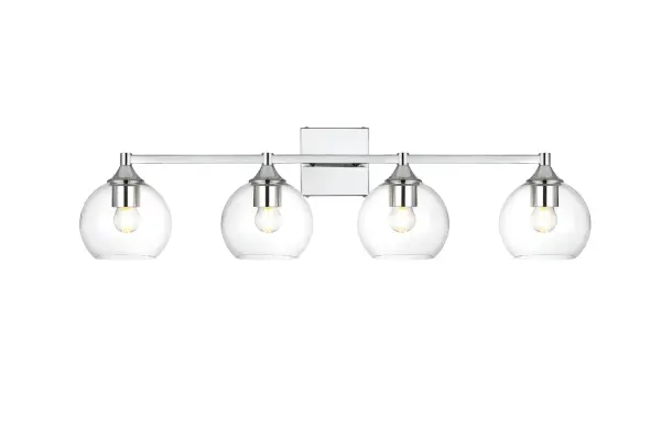 Foster 4-Light Bath Sconce in Chrome with Clear Glass - Image 1
