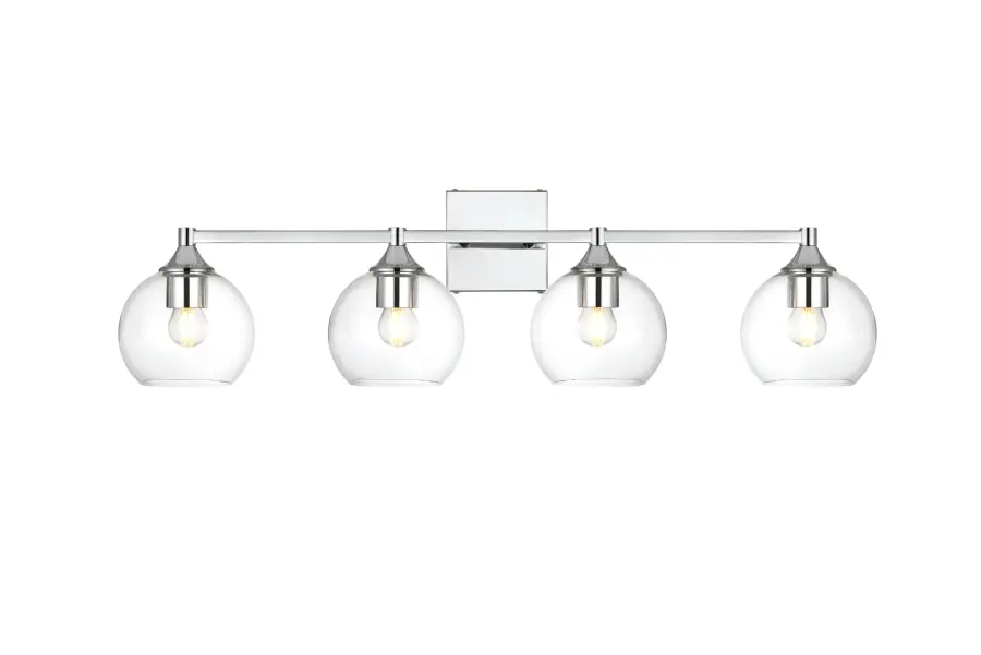 Foster 4-Light Bath Sconce in Chrome with Clear Glass - Image 1