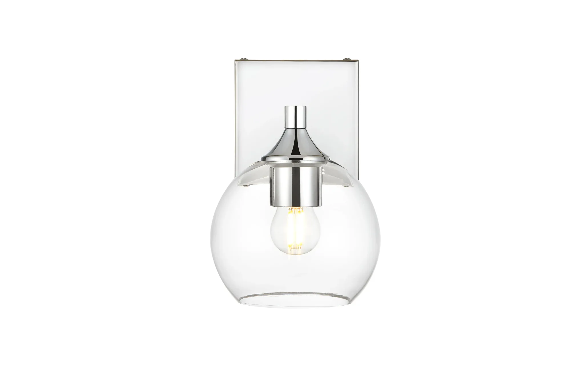 Foster One Light Bath Sconce in Chrome and Clear