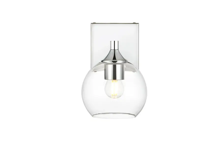 Foster One Light Bath Sconce in Chrome and Clear - Image 1