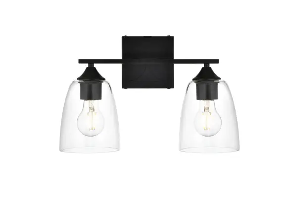 Specification Sheet
Dimensions
Length: 6.5"
Width: 15"
Height: 10"
Extension: 6.5"
Wire Length: 8"
Depth: 6.5"
Specifications
Assembly Required: Yes
Bulb Included: No
#N/A
Dimmable: Yes
Distressed Finish: No
Dry/Wet/Damp: Damp
ETL: yes
Finish (Color): Black and Clear
Fixture Material: Iron and Glass
Hardware Finish: Black
Harware Material: Iron
Max/Nominal Watt: 80W
Number of Lights: 2
Product Type: Vanity Lights
Product Warranty: 1 year limited
Socket Type: E26
Voltage: 110V
Wattage/Bulb: 40W
Weight: 4
Wire Included: Yes
Shipment type: Small Parcel
US Shipping Cost: $13.00