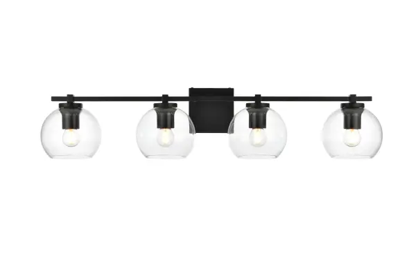 Specification Sheet
Dimensions
Length: 7.9"
Width: 34"
Height: 7"
Extension: 8"
Wire Length: 8"
Depth: 8"
Specifications
Assembly Required: Yes
Bulb Included: No
#N/A
Dimmable: Yes
Distressed Finish: No
Dry/Wet/Damp: Damp
ETL: yes
Finish (Color): Black and Clear
Fixture Material: Iron and Glass
Hardware Finish: Black
Harware Material: Iron
Max/Nominal Watt: 160W
Number of Lights: 4
Product Type: Vanity Lights
Product Warranty: 1 year limited
Socket Type: E26
Voltage: 110V
Wattage/Bulb: 40W
Weight: 5
Wire Included: Yes
Shipment type: Small Parcel
US Shipping Cost: $16.00