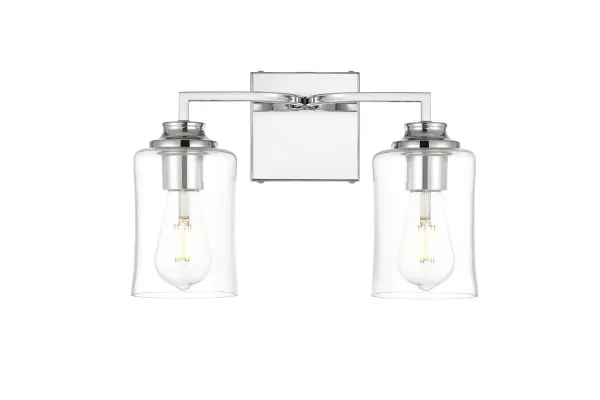 Specification Sheet
Dimensions
Length: 6"
Width: 14"
Height: 9"
Extension: 6"
Wire Length: 8"
Depth: 6"
Specifications
Assembly Required: Yes
Bulb Included: No
#N/A
Dimmable: Yes
Distressed Finish: No
Dry/Wet/Damp: Damp
ETL: yes
Finish (Color): Chrome and Clear
Fixture Material: Iron and Glass
Hardware Finish: Chrome
Harware Material: Iron
Max/Nominal Watt: 80W
Number of Lights: 2
Product Type: Vanity Lights
Product Warranty: 1 year limited
Socket Type: E26
Voltage: 110V
Wattage/Bulb: 40W
Weight: 3
Wire Included: Yes
Shipment type: Small Parcel
US Shipping Cost: $13.00