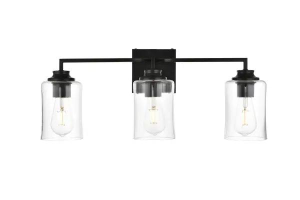 Specification Sheet
Dimensions
Length: 6"
Width: 23"
Height: 9"
Extension: 6"
Wire Length: 8"
Depth: 6"
Specifications
Assembly Required: Yes
Bulb Included: No
#N/A
Dimmable: Yes
Distressed Finish: No
Dry/Wet/Damp: Damp
ETL: yes
Finish (Color): Black and Clear
Fixture Material: Iron and Glass
Hardware Finish: Black
Harware Material: Iron
Max/Nominal Watt: 120W
Number of Lights: 3
Product Type: Vanity Lights
Product Warranty: 1 year limited
Socket Type: E26
Voltage: 110V
Wattage/Bulb: 40W
Weight: 4
Wire Included: Yes
Shipment type: Small Parcel
US Shipping Cost: $13.00