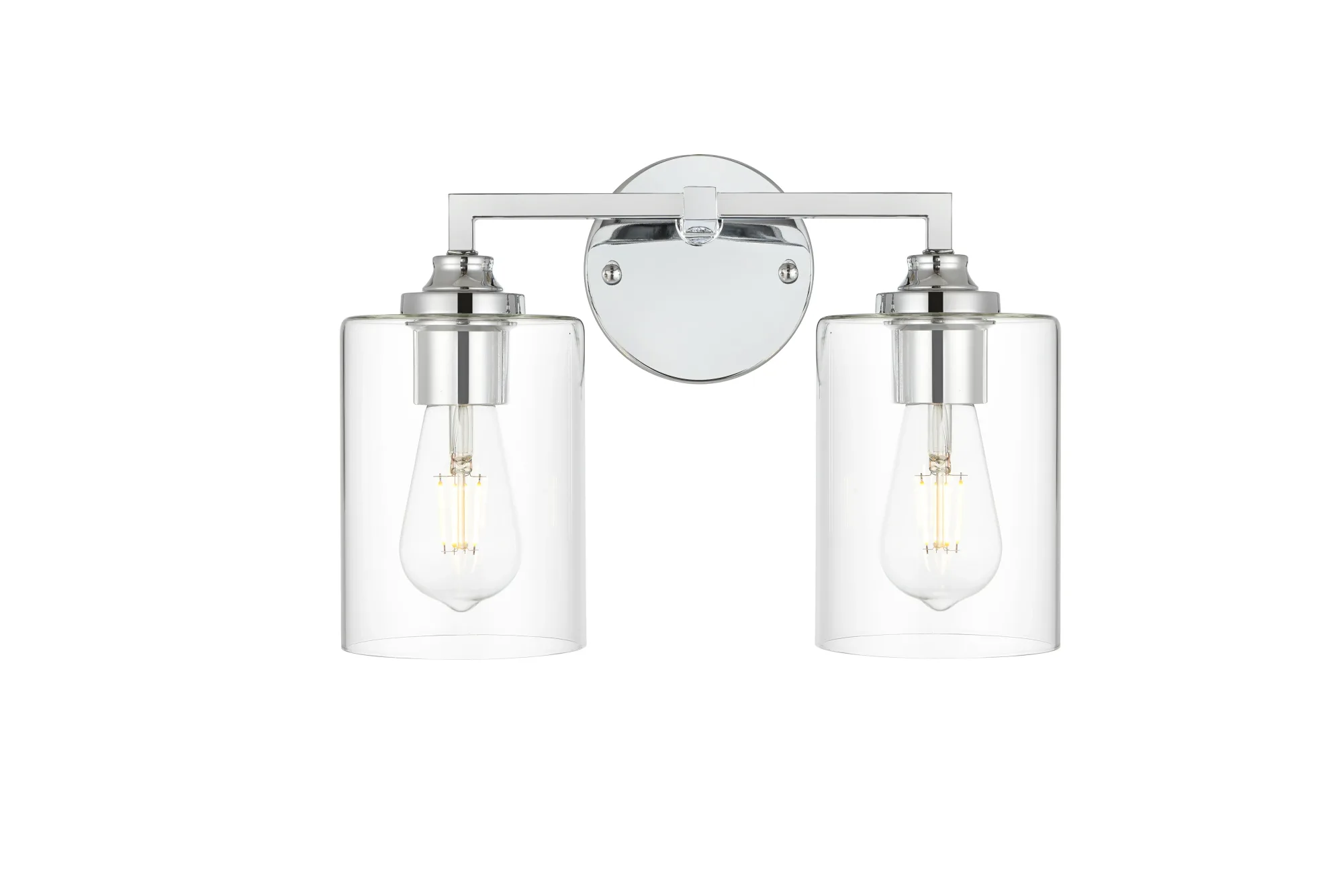 Mayson Two Light Bath Sconce in Chrome and Clear
