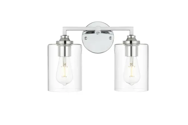 Mayson Two Light Bath Sconce in Chrome and Clear - Image 1