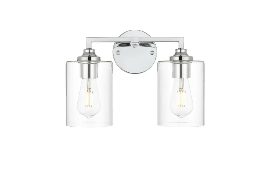 Mayson Two Light Bath Sconce in Chrome and Clear - Image 1