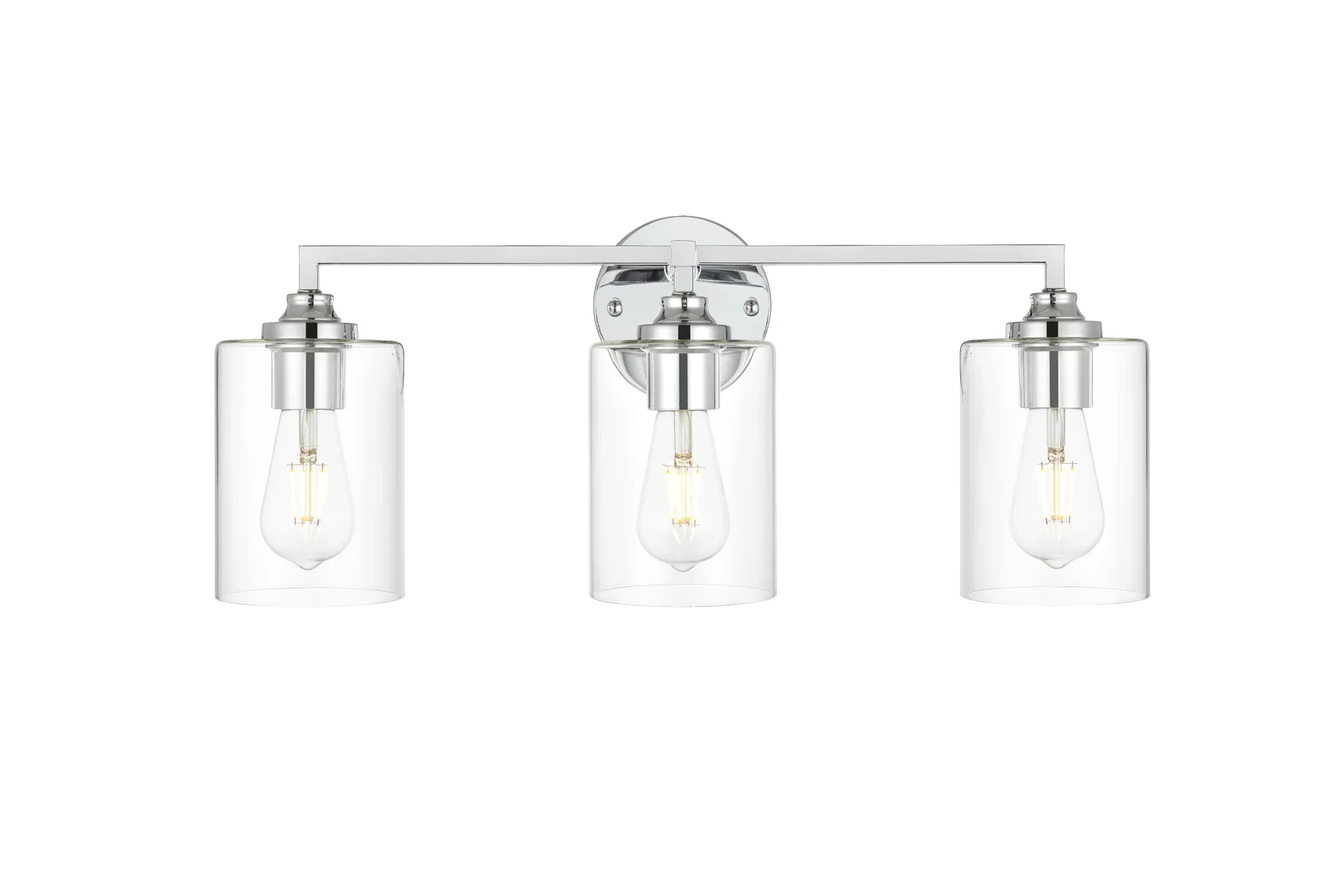 Mayson Three Light Bath Sconce in Chrome and Clear