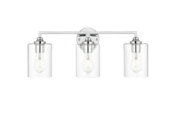 Mayson 3-Light Bath Sconce in Chrome with Clear Glass - Image 1
