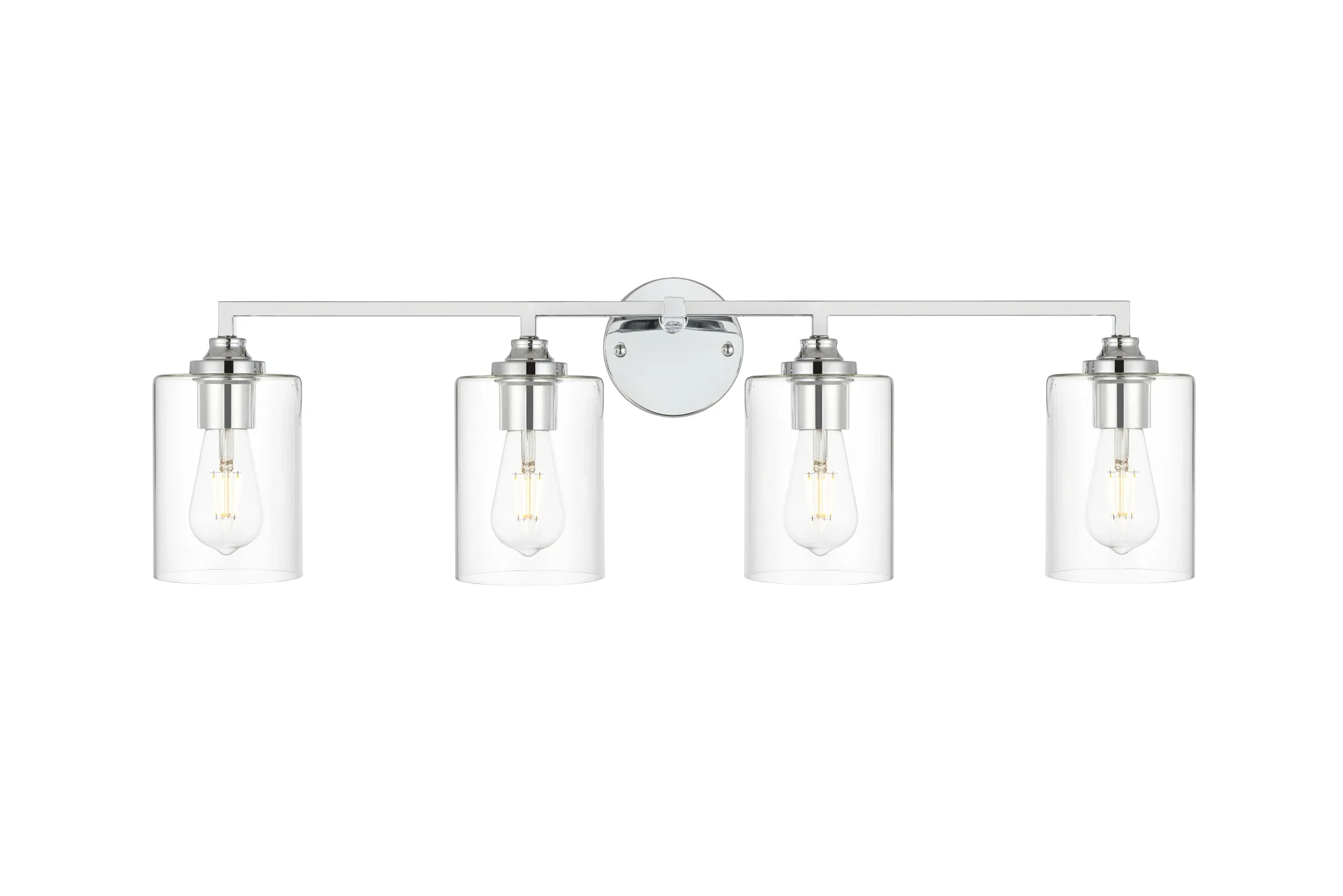 Mayson Four Light Bath Sconce in Chrome and Clear