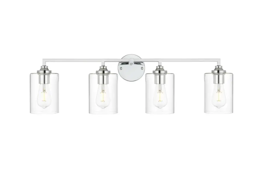 Mayson Four Light Bath Sconce in Chrome and Clear - Image 1