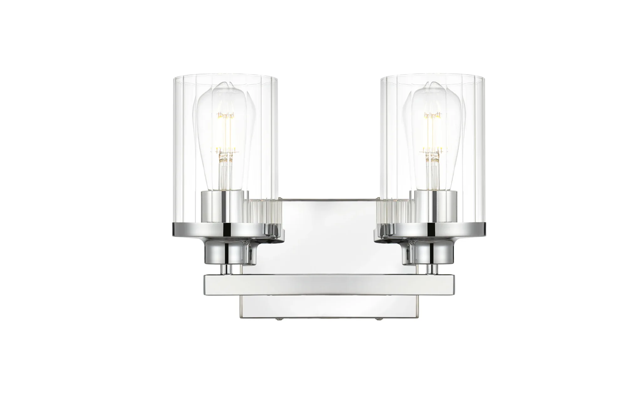 Saanvi Two Light Bath Sconce in Chrome and Clear