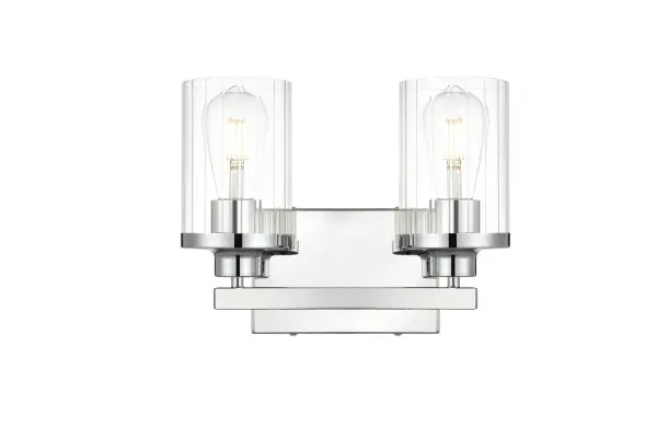 Saanvi Two Light Bath Sconce in Chrome and Clear - Image 1