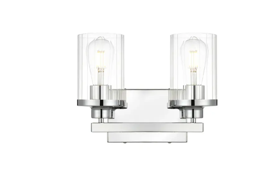 Saanvi Two Light Bath Sconce in Chrome and Clear - Image 1