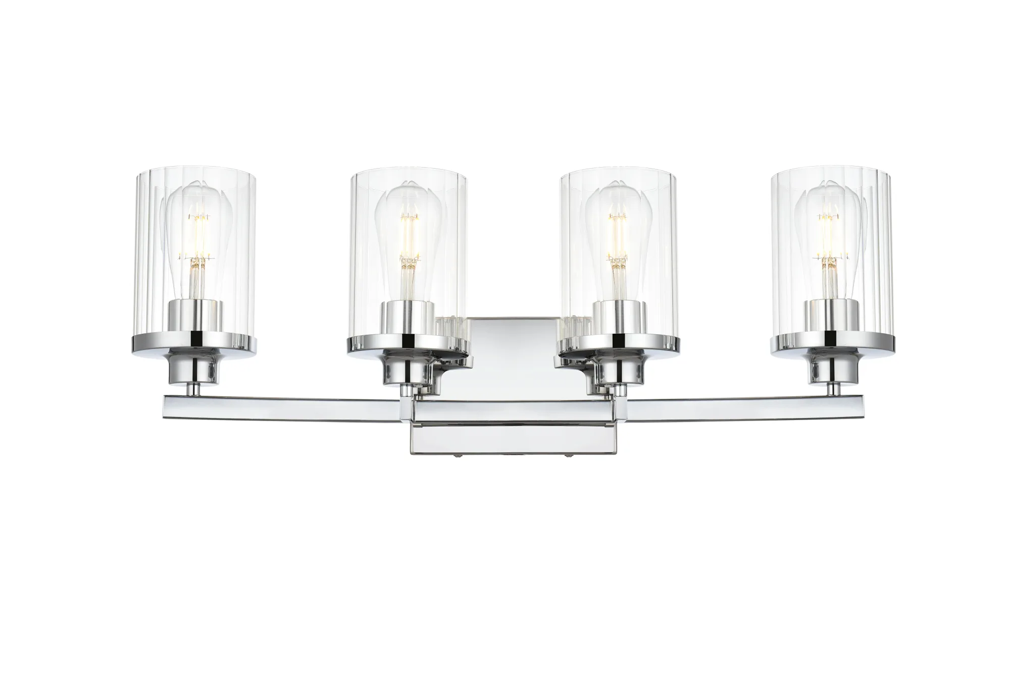 Saanvi Four Light Bath Sconce in Chrome and Clear