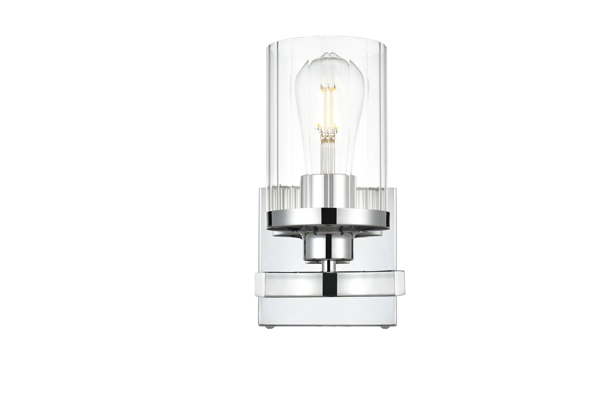 Saanvi One Light Bath Sconce in Chrome and Clear