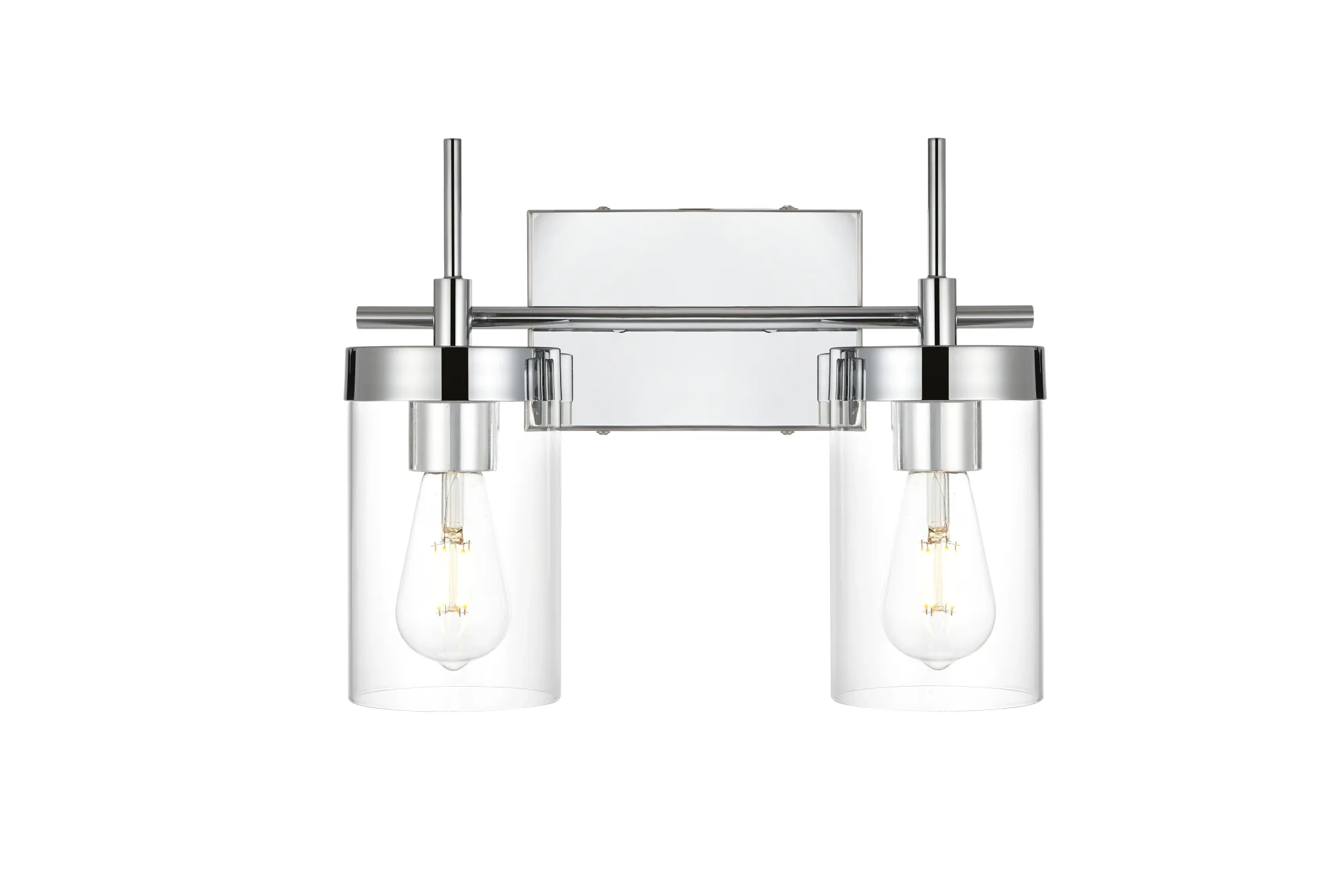 Benny Two Light Bath Sconce in Chrome and Clear