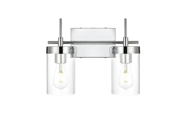 Benny Two Light Bath Sconce in Chrome and Clear - Image 1