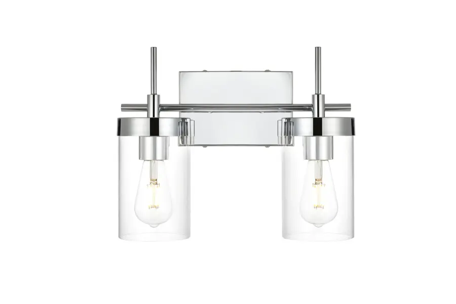Benny Two Light Bath Sconce in Chrome and Clear - Image 1