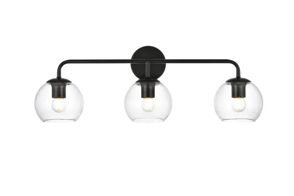 Specification Sheet
Dimensions
Length: 7.7"
Width: 28"
Height: 10"
Extension: 8"
Wire Length: 8"
Depth: 8"
Specifications
Assembly Required: Yes
Bulb Included: No
#N/A
Dimmable: Yes
Distressed Finish: No
Dry/Wet/Damp: Damp
ETL: yes
Finish (Color): Black and Clear
Fixture Material: Iron and Glass
Hardware Finish: Black
Harware Material: Iron
Max/Nominal Watt: 120W
Number of Lights: 3
Product Type: Vanity Lights
Product Warranty: 1 year limited
Socket Type: E26
Voltage: 110V
Wattage/Bulb: 40W
Weight: 3
Wire Included: Yes
Shipment type: Small Parcel
US Shipping Cost: $15.00