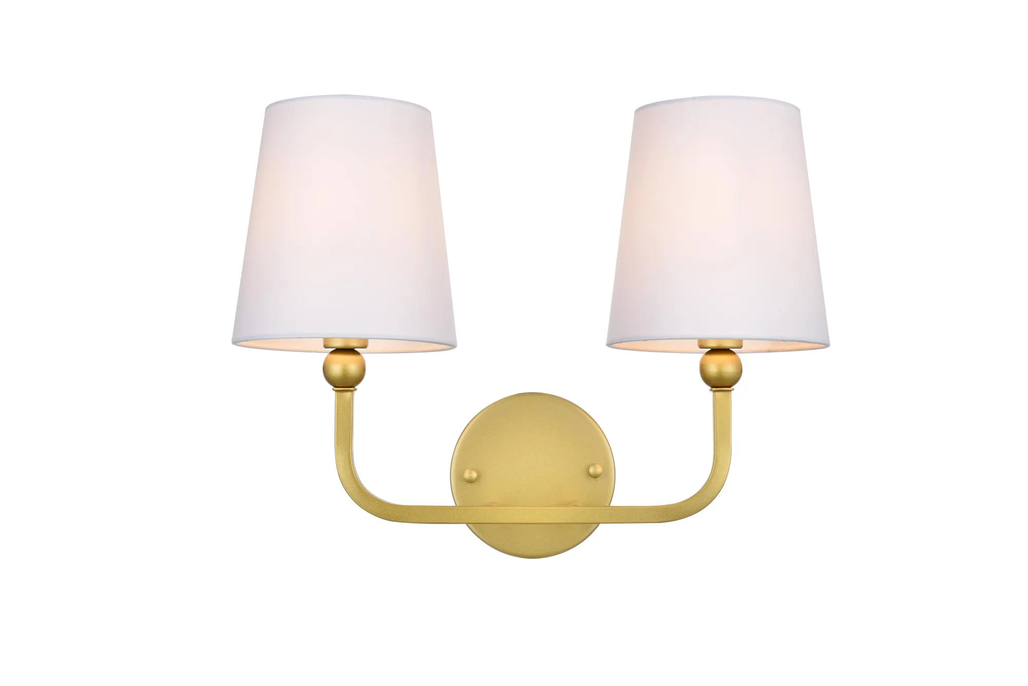Colson Two Light Bath Sconce in Brass and Clear
