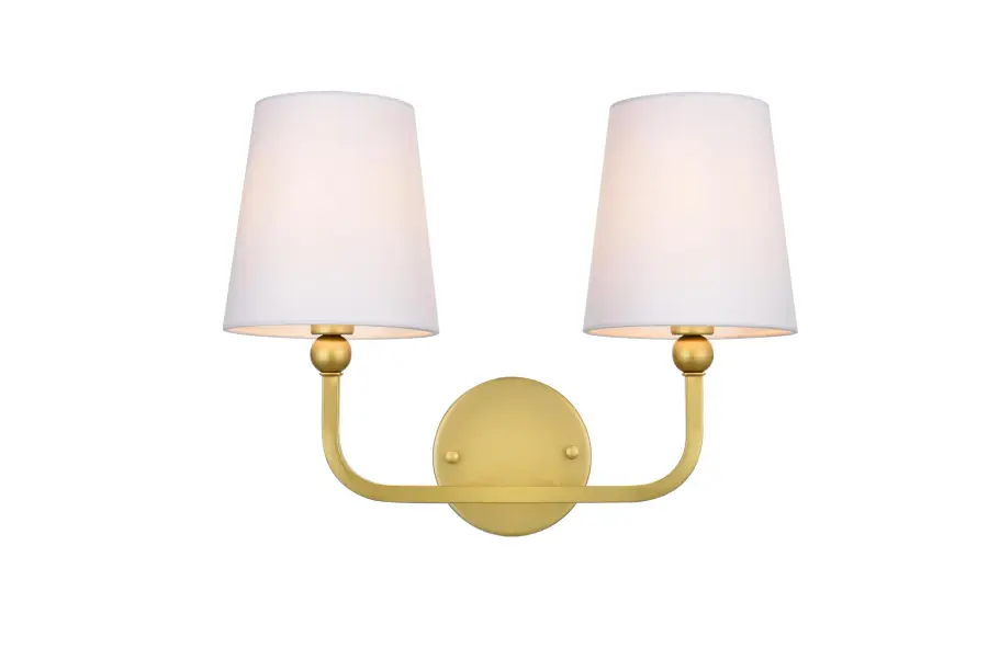 Colson Two Light Bath Sconce in Brass and Clear - Image 1