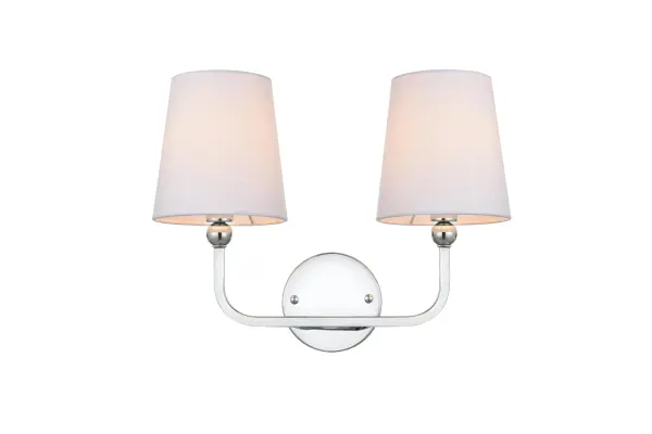 Colson Two Light Bath Sconce in Chrome and Clear - Image 1