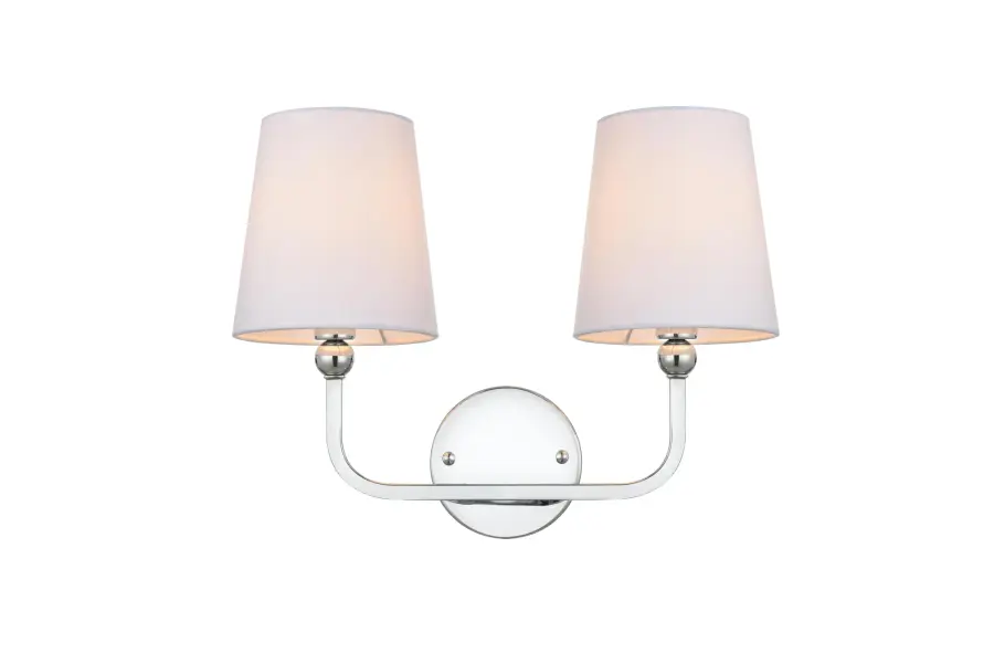 Colson Two Light Bath Sconce in Chrome and Clear - Image 1
