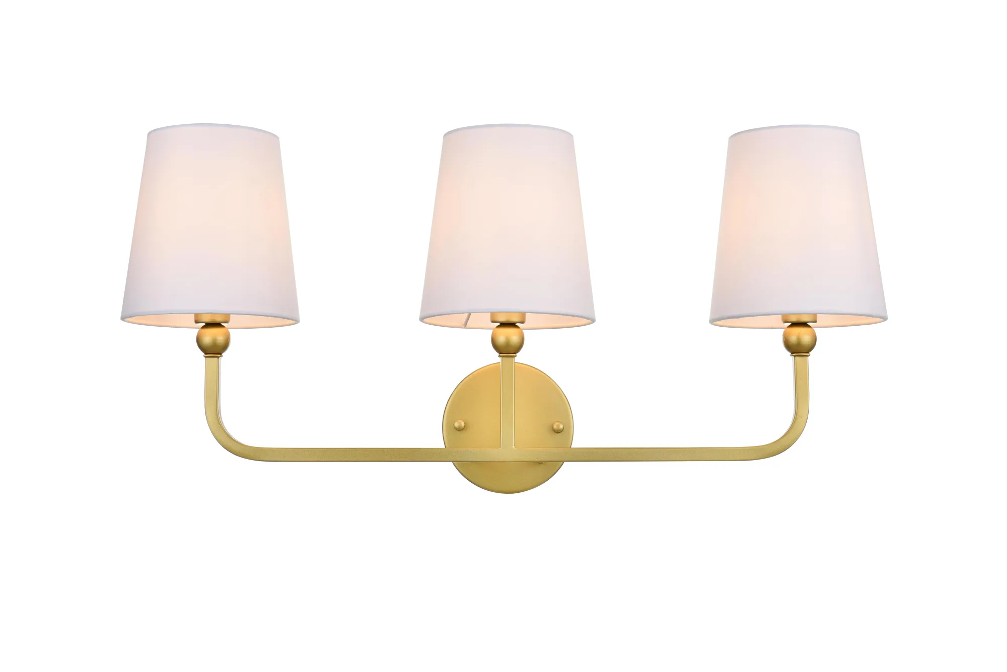 Colson Three Light Bath Sconce in Brass and Clear