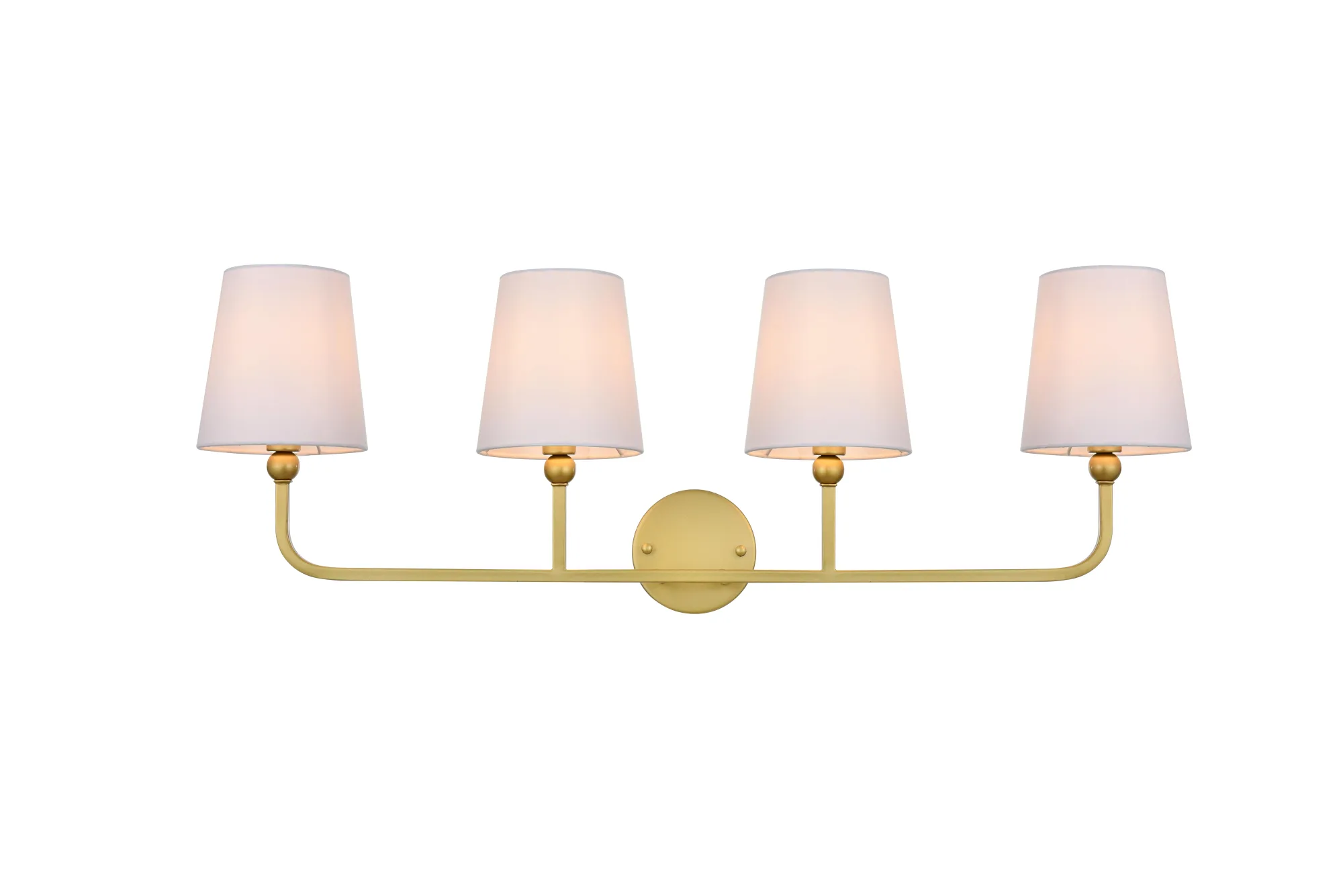 Colson Four Light Bath Sconce in Brass and Clear
